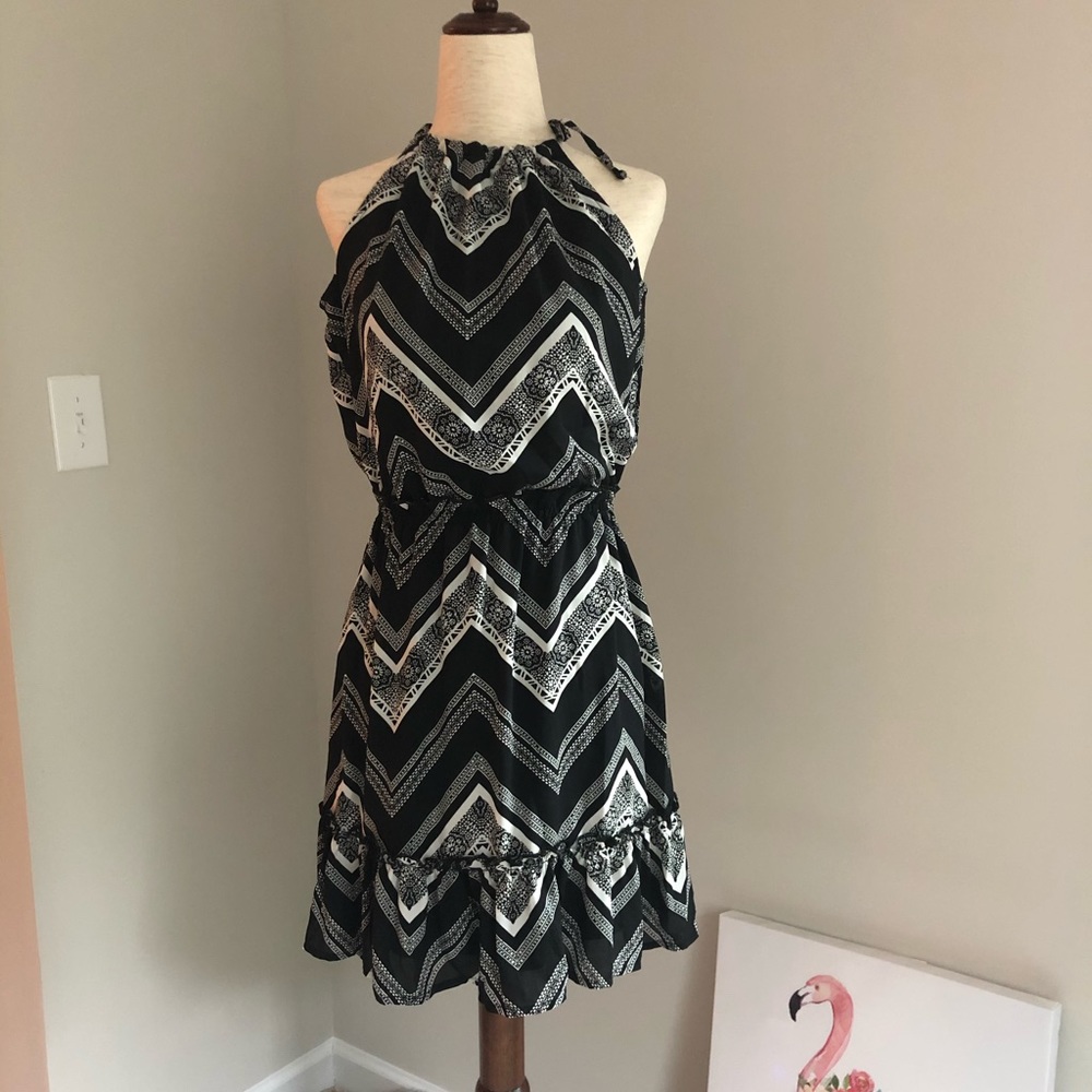 Love, Fire black and white floral dress